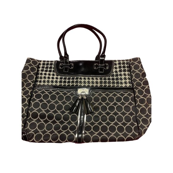 Nine West Black and Grey Design Shoulder Tote - Picture 1 of 6